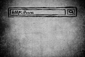 hand writen Search bar in browser