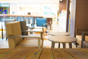 Coffee shop blur background with bokeh image.