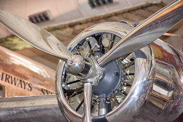 old airplane iron propeller detail