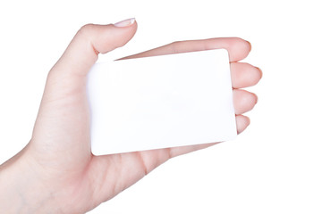 Fototapeta premium Hand with white card