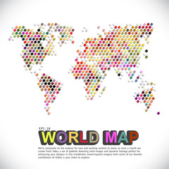 Abstract telecommunication world map with circles, lines and gradients - Detailed EPS10 vector design