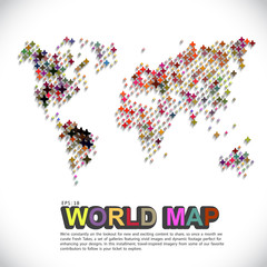 Abstract telecommunication world map with circles, lines and gradients - Detailed EPS10 vector design