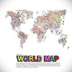 Abstract telecommunication world map with circles, lines and gradients - Detailed EPS10 vector design
