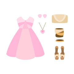 Set of trendy girl's clothes