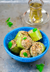 the stuffed, baked zucchini