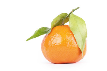 Tangerine with leafs