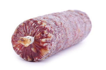 Smoked sausage on white