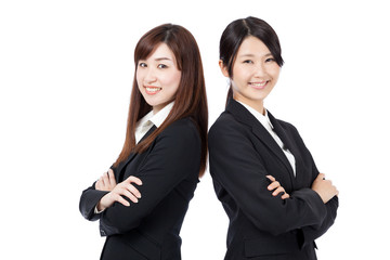 ビジネスウーマン　2ショット　笑顔