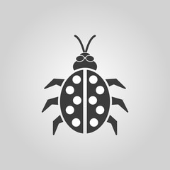 The ladybug icon. Ladybird and bug, beetle symbol. Flat
