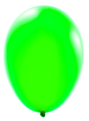 ballon vert sur fond blanc 