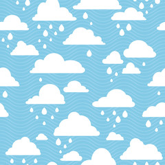 seamless pattern with rainy clouds