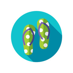 Flip Flops flat icon with long shadow