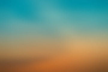 Blur abstract Gradient orange and aqua blue  background