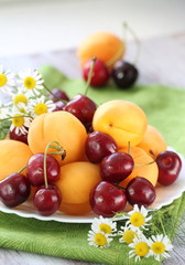 Dish of fresh fruit in summer