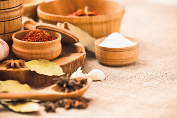 Fototapeta na wymiar Spices and ingredients