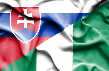 Waving flag of Nigeria and Slovak