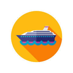 Cruise transatlantic liner ship flat icon