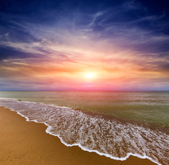 Obrazy na Szkle  Sunset over sea