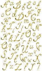Gold alphabet with diamonds and gems letters Y,Z and signs