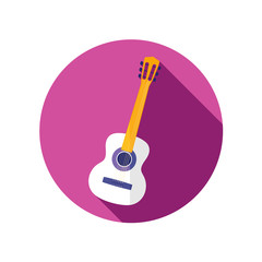 Guitar Beach flat icon with long shadow
