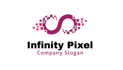 Fototapeta na wymiar Infinity Pixel logo template