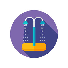 Summer beach pool shower flat icon