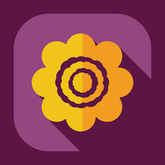 Flat modern design with shadow icon flower