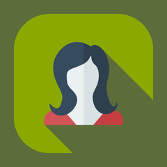 Flat modern design with shadow icon silhouette girl creative