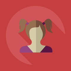 Flat modern design with shadow icon silhouette girl creative