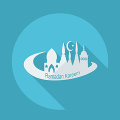 Flat modern design shadow vector icons Ramadan Kareem Mubarak