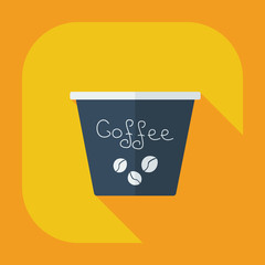 Flat modern design with shadow icon coffee