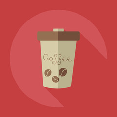 Flat modern design with shadow icon coffee