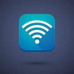 App button with a radio signal sign