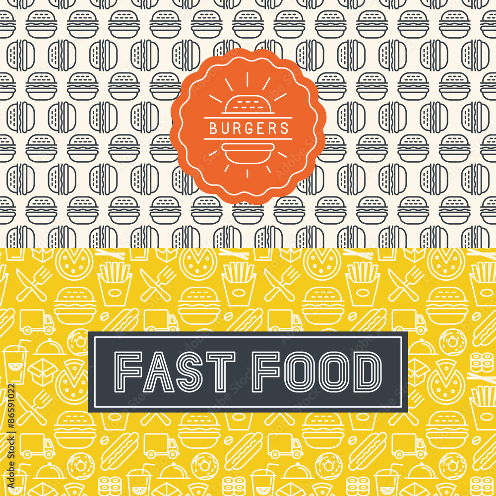Poster vector fast food package design elements