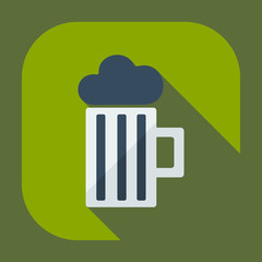 Flat modern design with shadow icons beverage