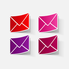 paper sticker: collection of various Envelope white paper