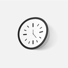 Paper clipped sticker: wall Clock