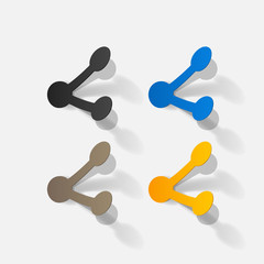 Paper clipped sticker: symbol share