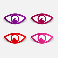 Paper clipped sticker: eye