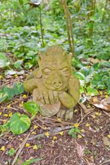 Sculpture of a demon in QE II Botanic Park, Cayman Islands