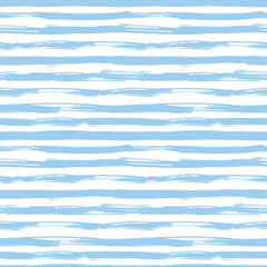 Vector seamless pattern with blue brush strokes. Striped - 86591841