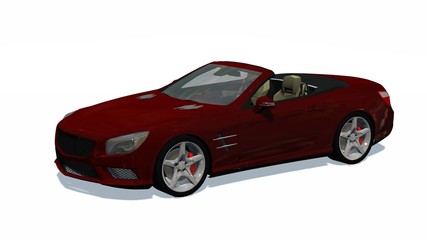 Luxury Cabriolet Car isolated on white background
