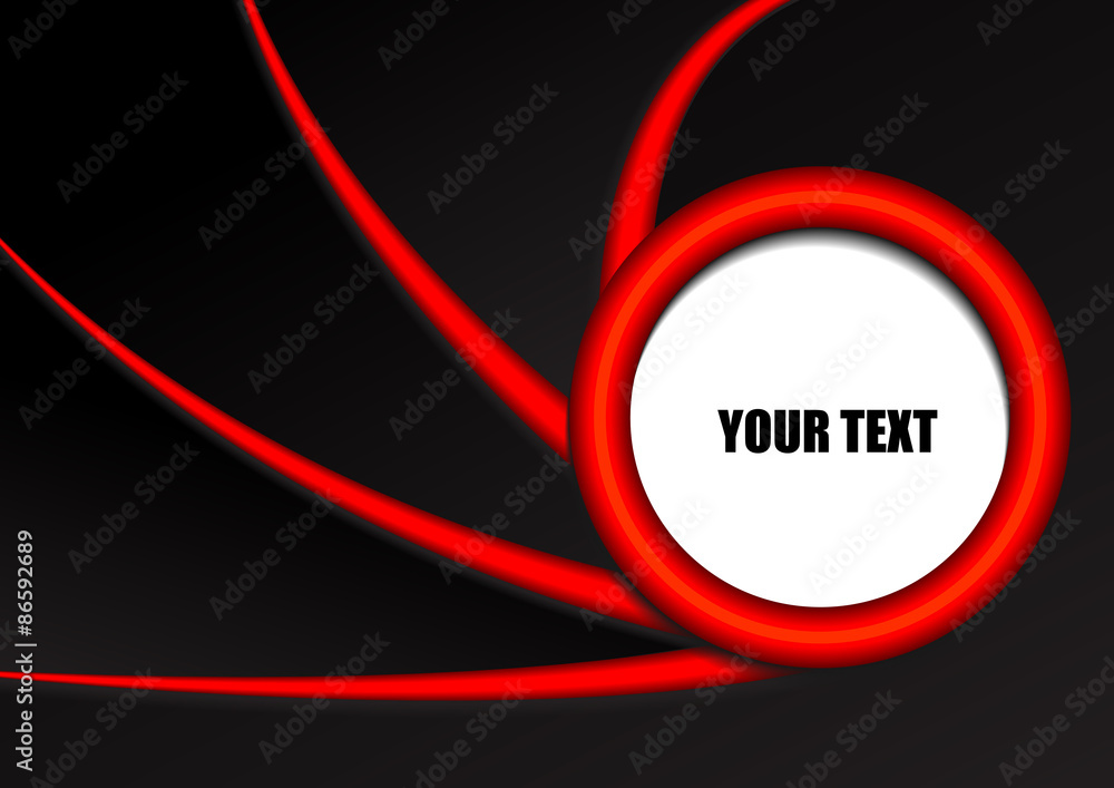 Poster vector : abstract red stripe on black background