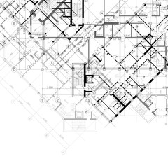 Vector architectural black and white background