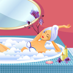 Beautiful Girl in the Bathroom