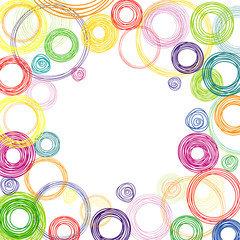 Abstract square background with colored circles