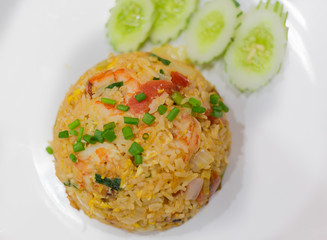 Thai fried rice with prawns