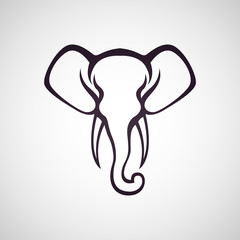 Naklejka premium elephant logo vector