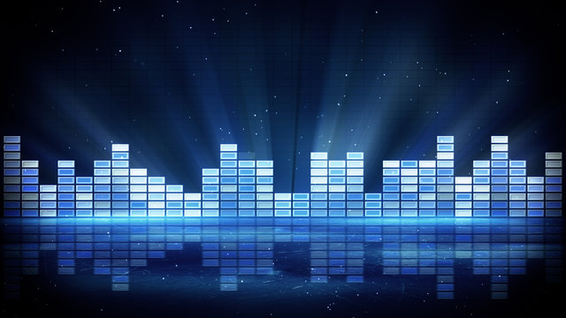 Blue Shiny Equalizer Abstract Background