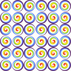 Seamless pattern of abstract color circle, spiral effect